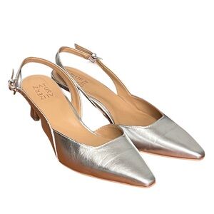 Naturalizer Silver Slingback Heels